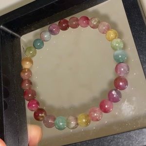 High quality Natural Watermelon Tourmaline Beaded Bracelet